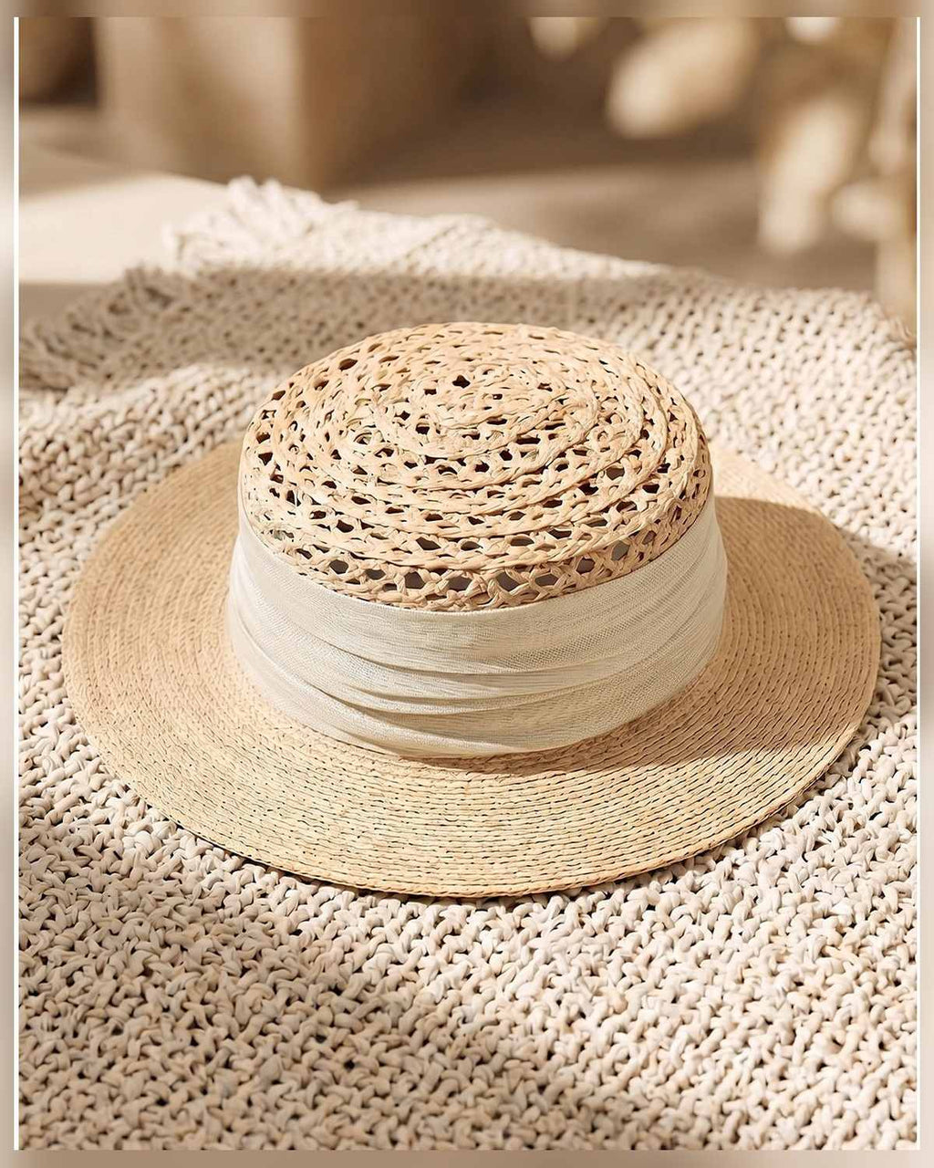 The Ribbon Boater - Ivory