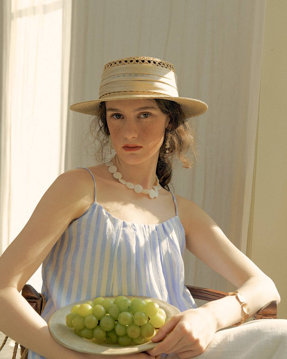 The Ribbon Boater - Ivory