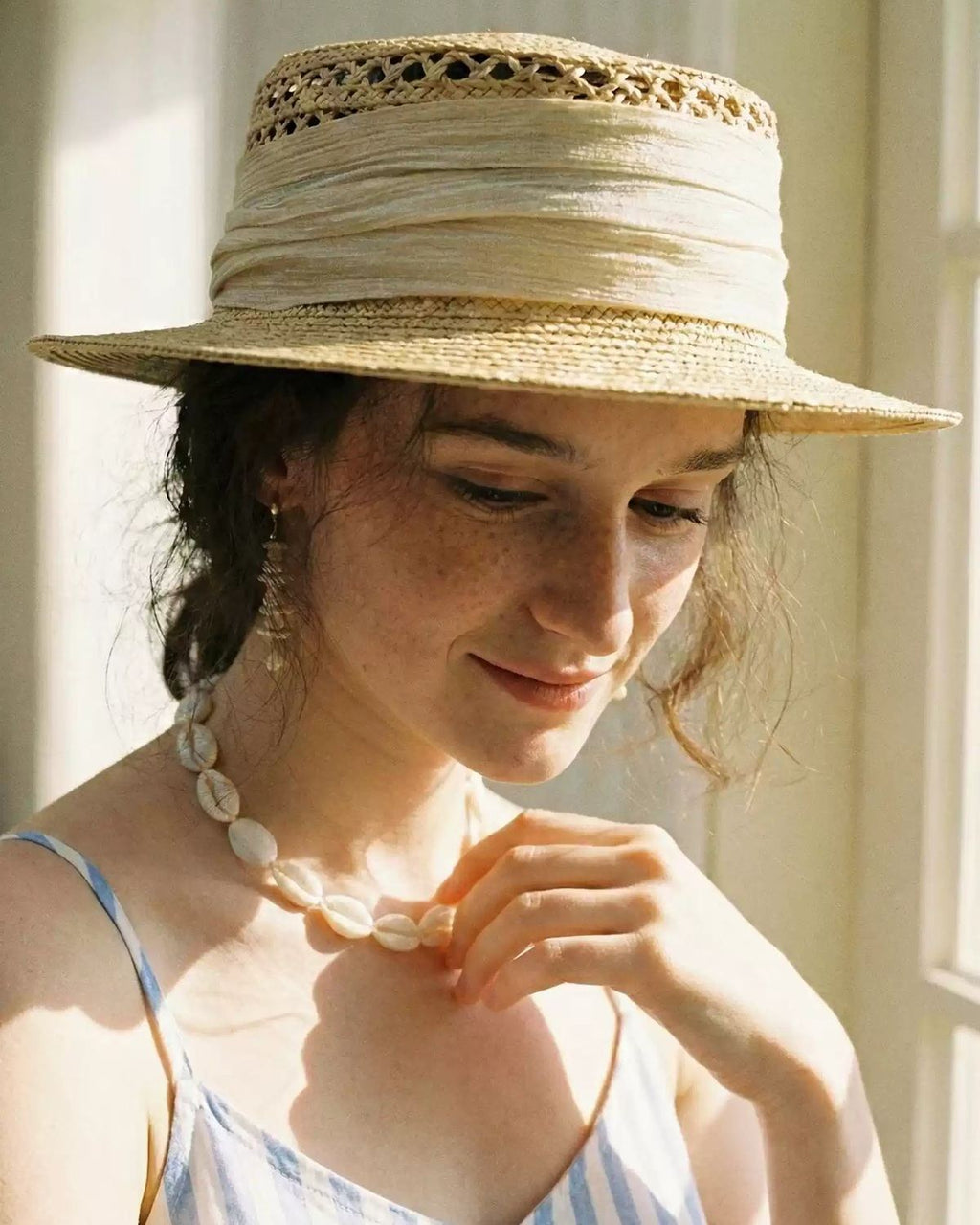 The Ribbon Boater - Ivory