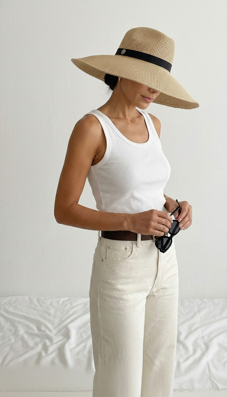 The Wide-Brim Straw Hat inspired