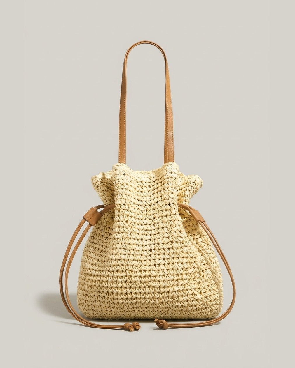 Wildfool khaki bucket bag showing polyester lining interior — detail shot