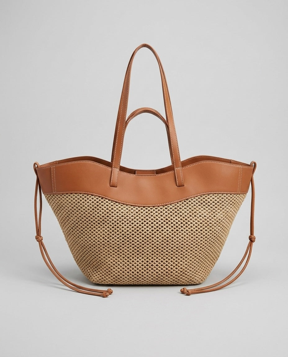 The Two-Tone Woven Tote Bag