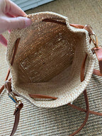 Wildfool The Noto Raffia Bucket — detail view