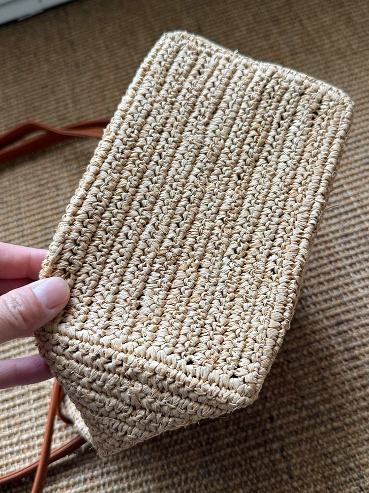Wildfool The Noto Raffia Bucket — detail view
