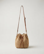 Wildfool The Noto Raffia Bucket — detail view