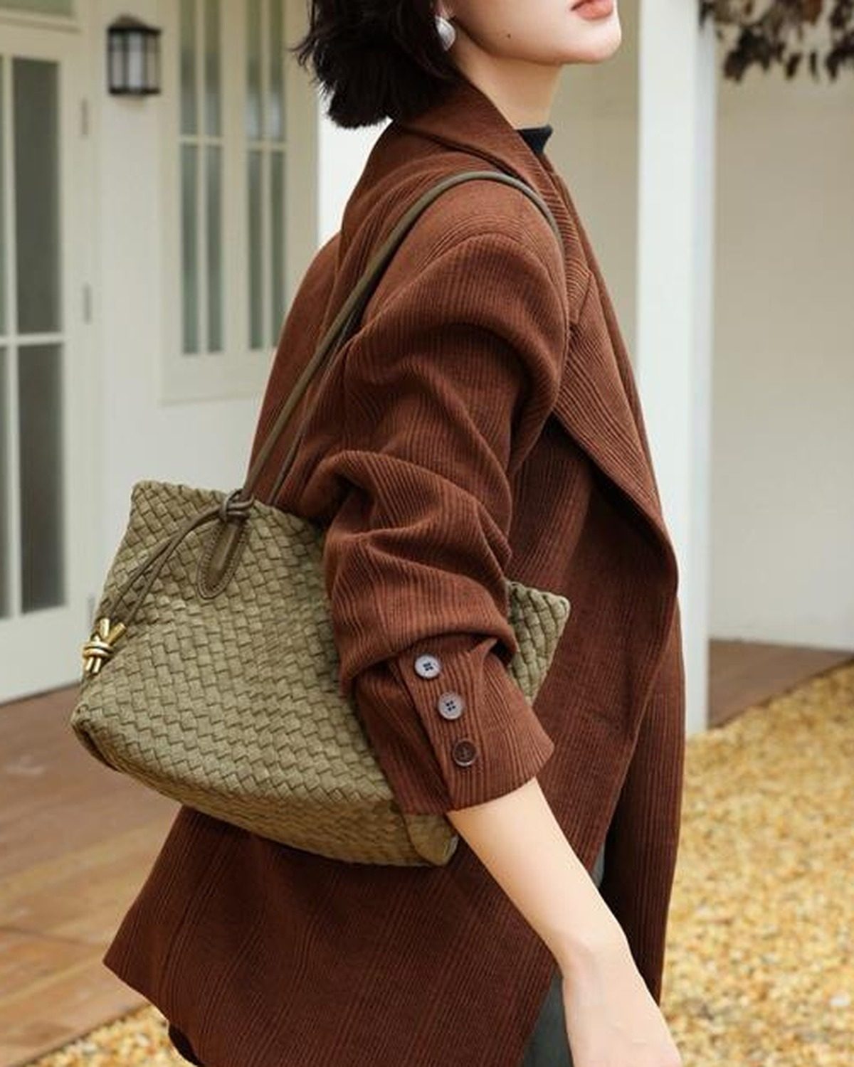 Wildfool The Torino Woven Tote — detail view