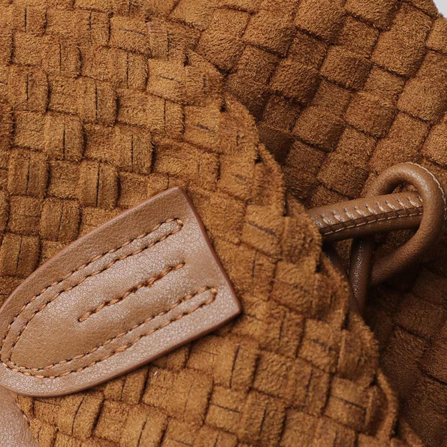 The Torino Woven Tote — Leather tab