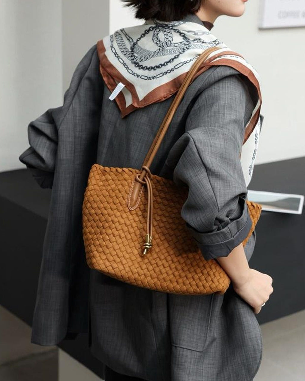 Wildfool The Torino Woven Tote — detail view