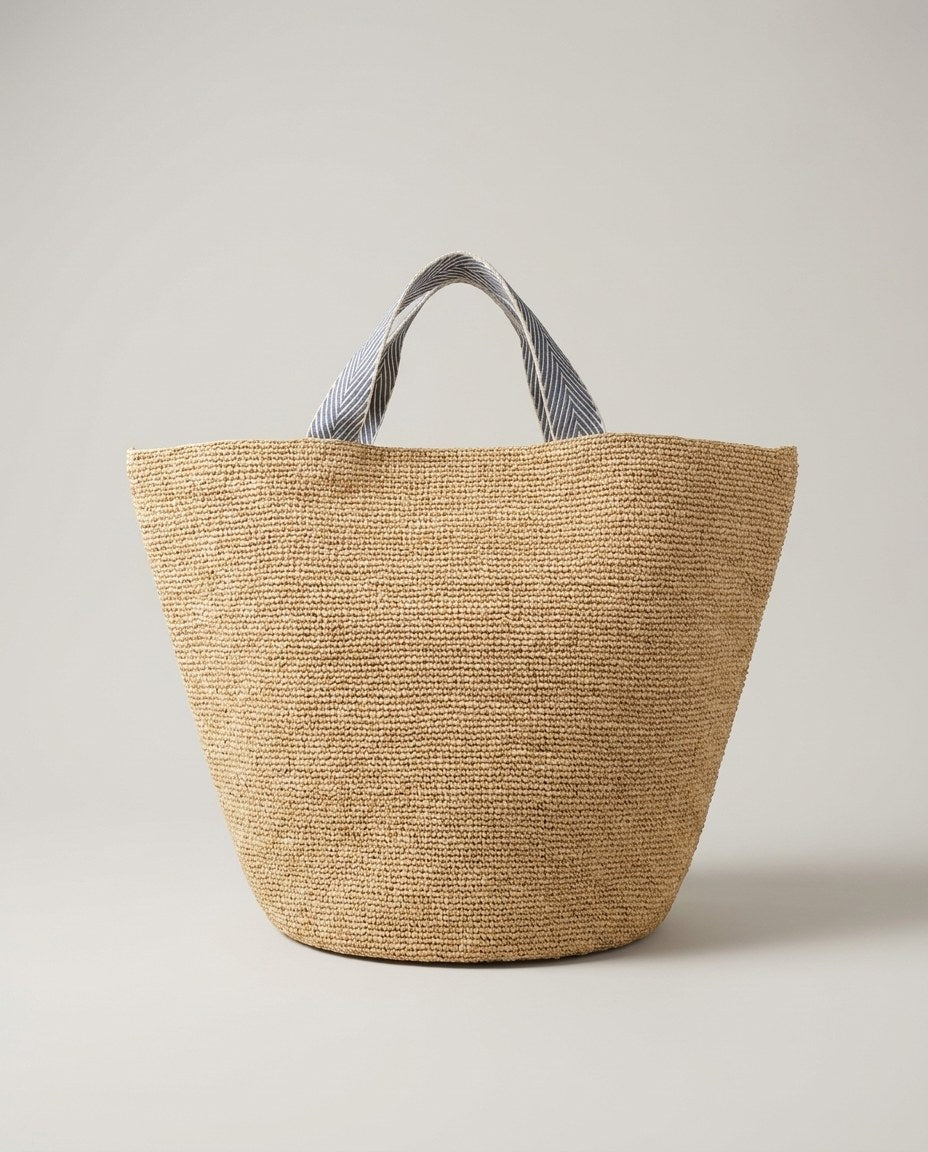 Wildfool The Taormina Raffia Tote — detail view
