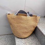 Wildfool The Taormina Raffia Tote — detail view