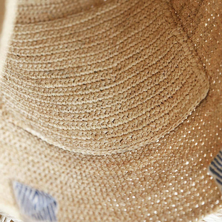 The Taormina Raffia Tote — Inside the weave