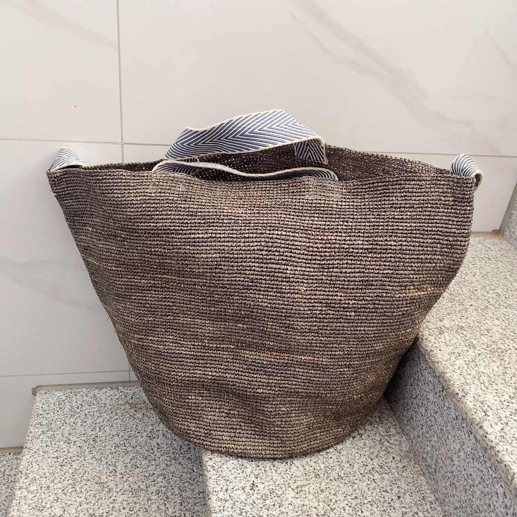 Wildfool The Taormina Raffia Tote — detail view