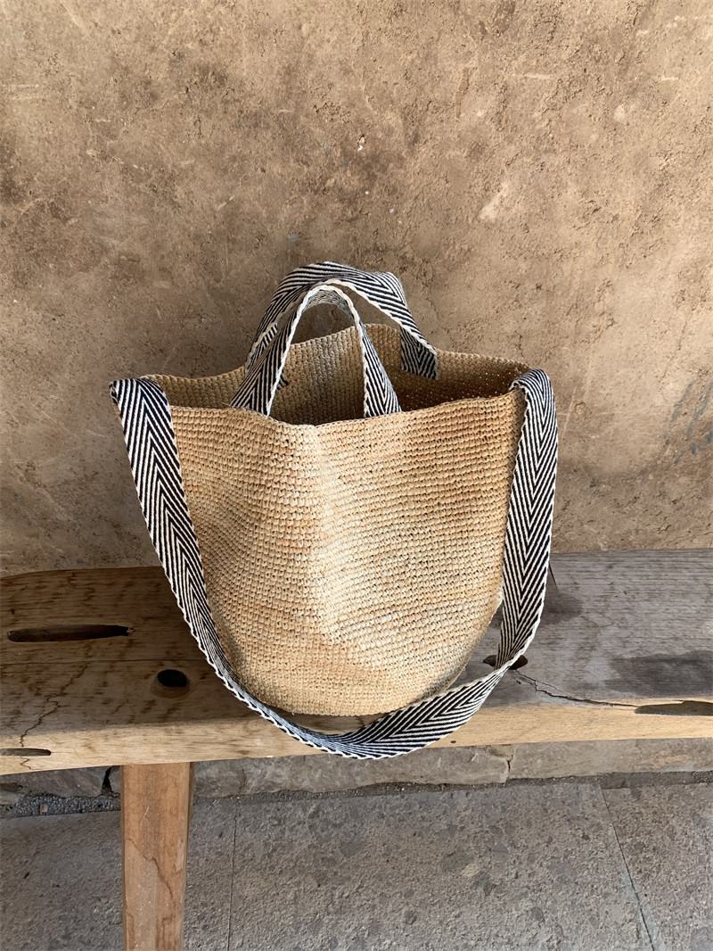 Wildfool The Taormina Raffia Tote — detail view