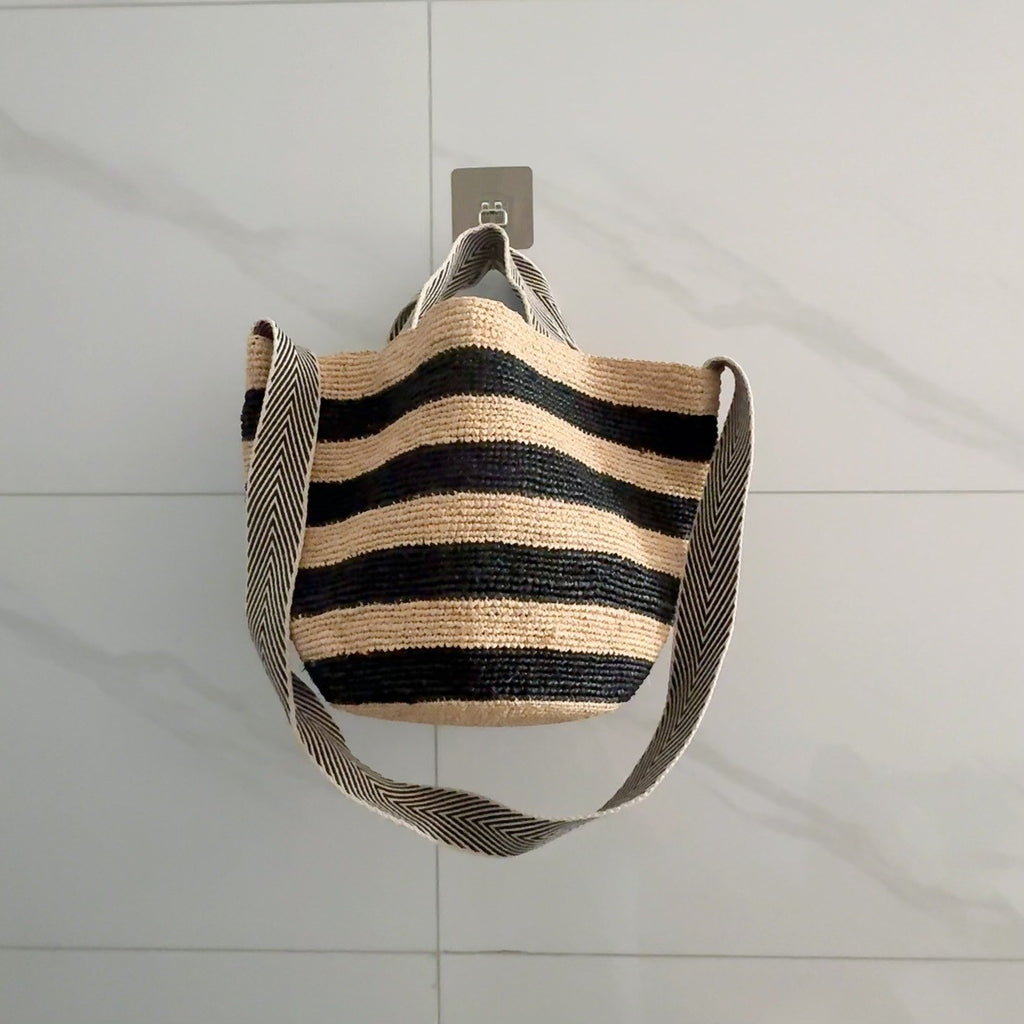 Wildfool The Taormina Raffia Tote — detail view