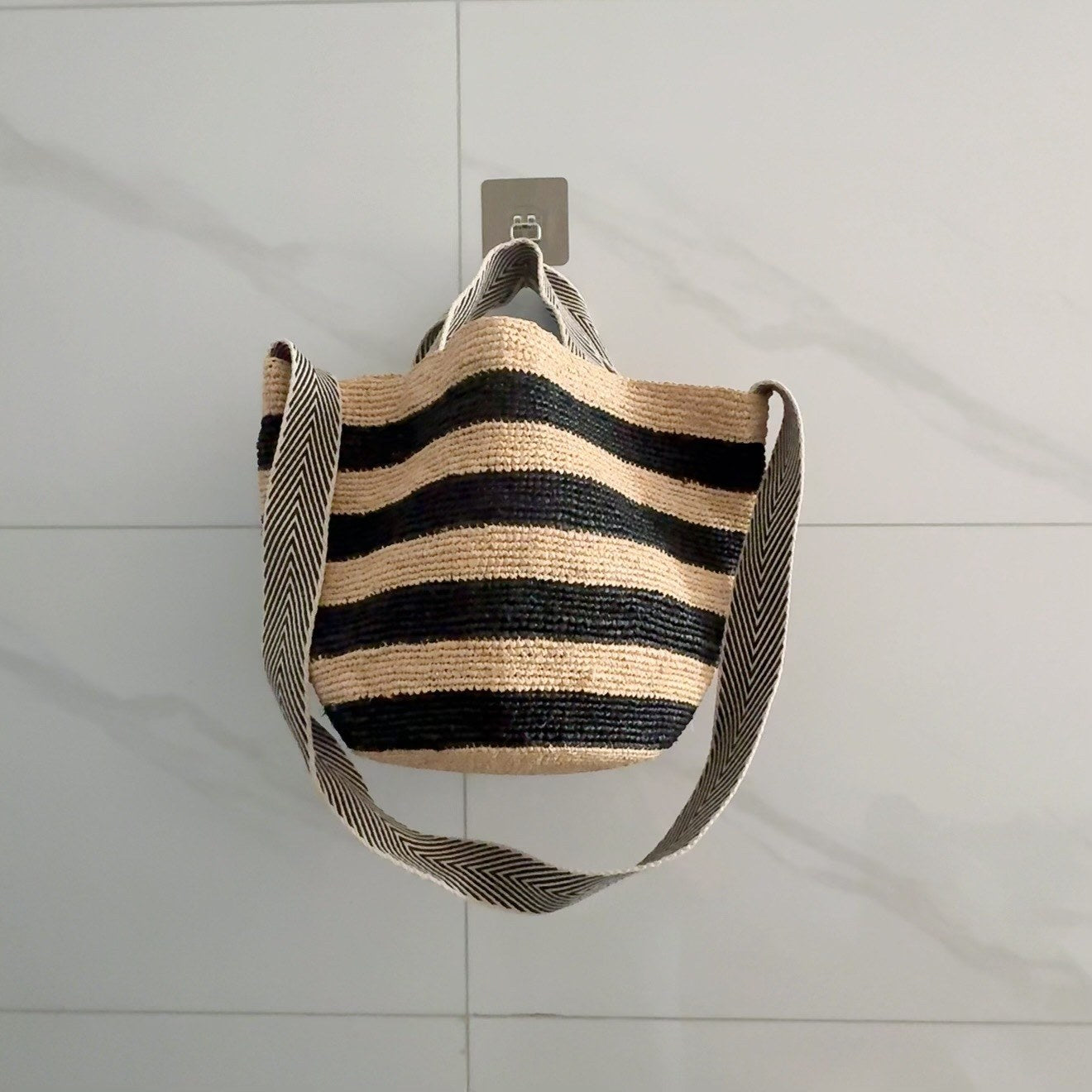 Wildfool The Taormina Raffia Tote — detail view