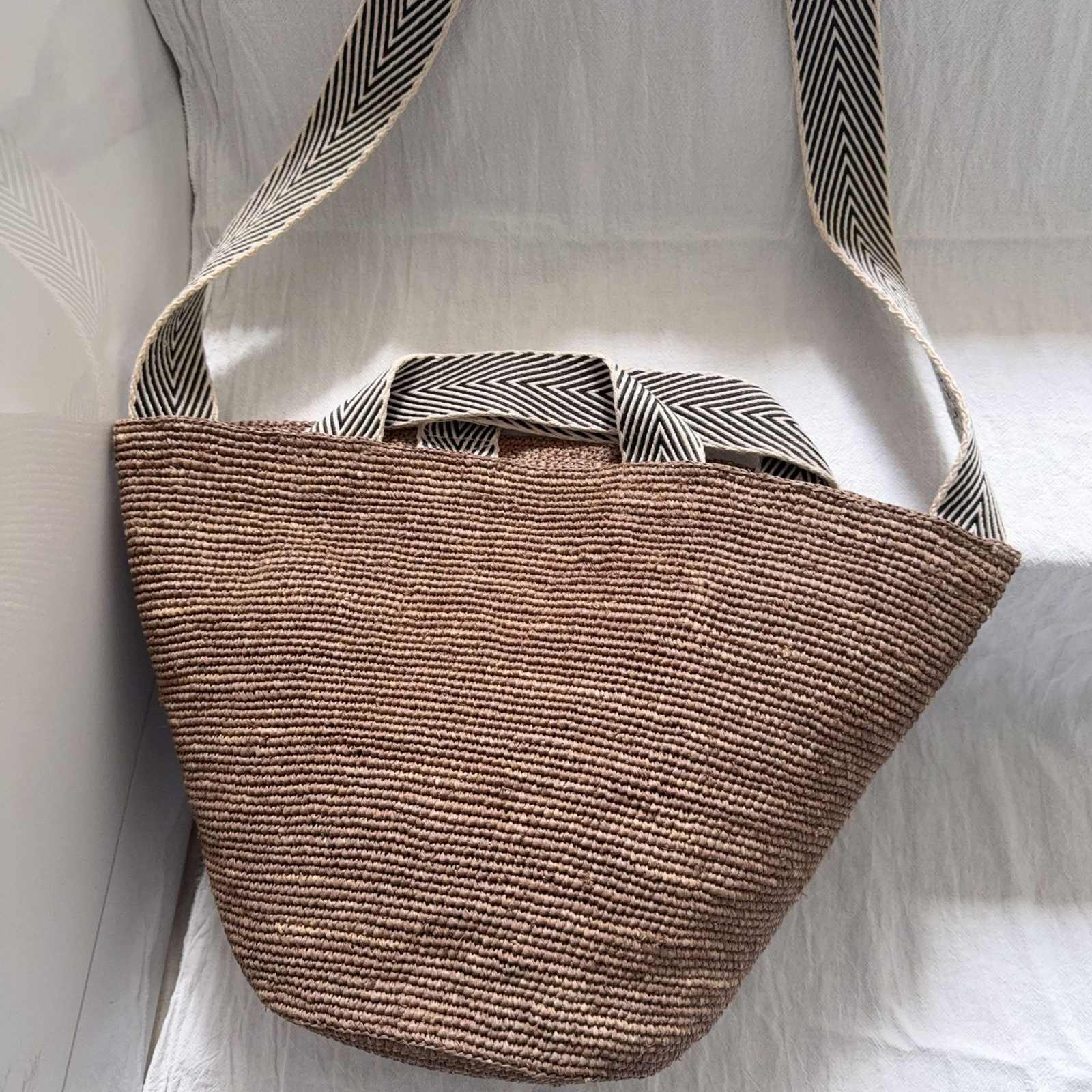 Wildfool The Taormina Raffia Tote — detail view