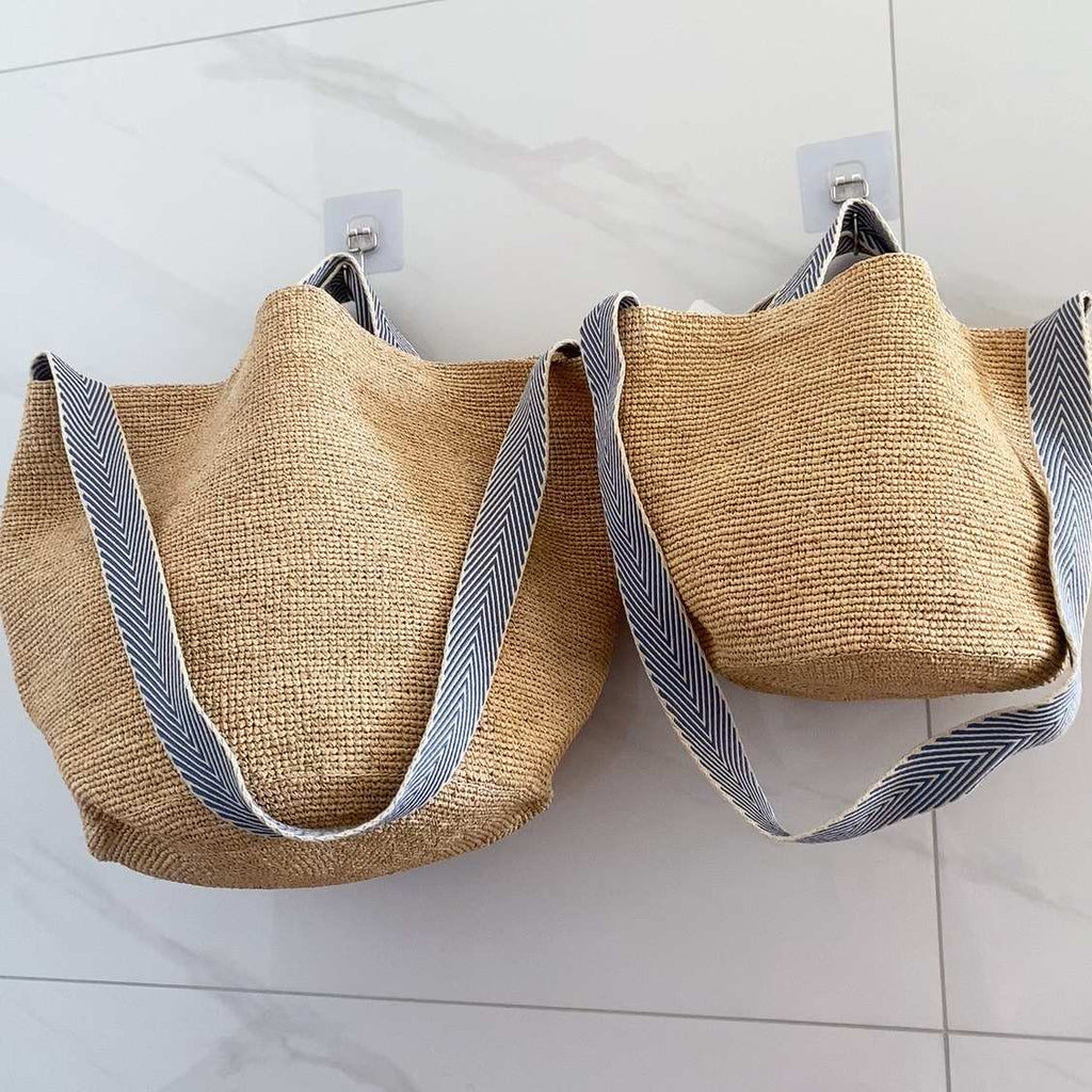 Wildfool The Taormina Raffia Tote — detail view