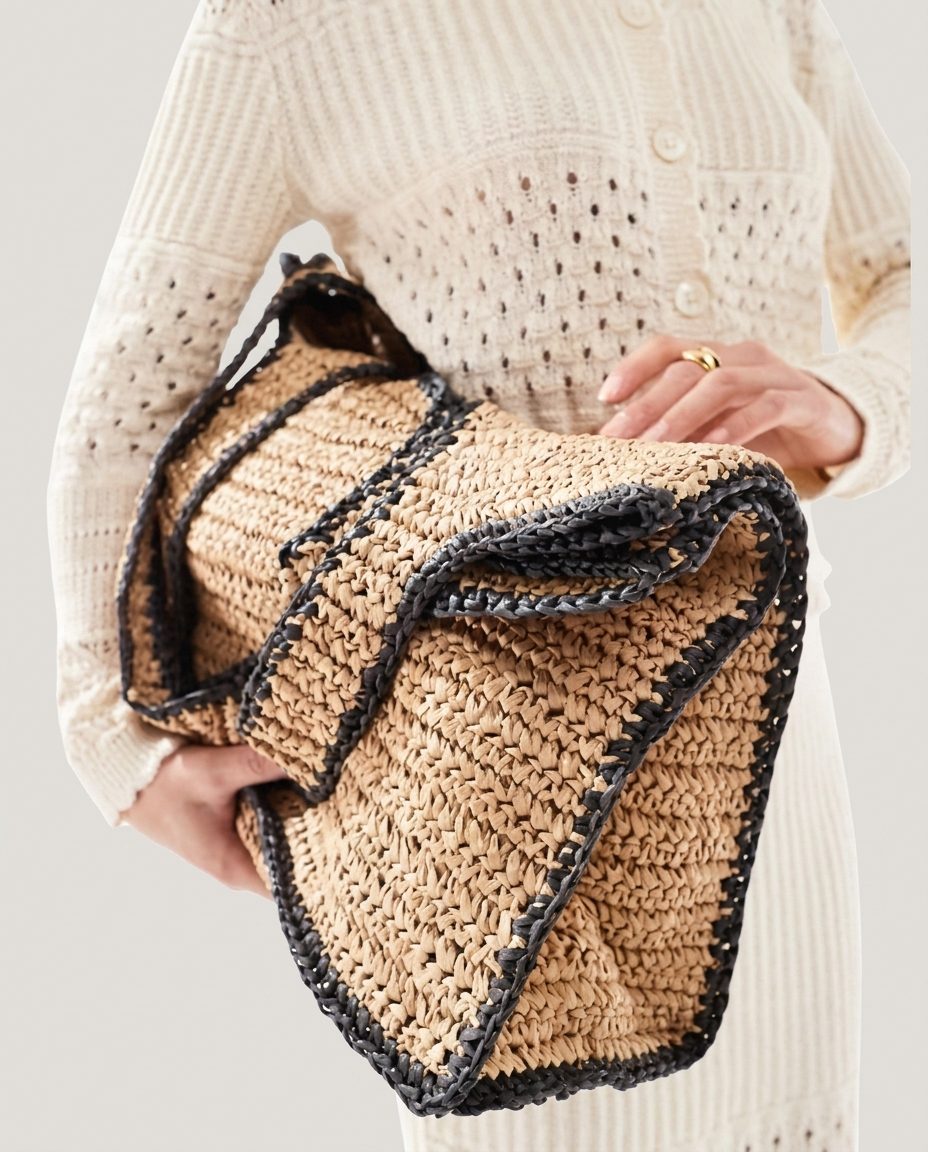 Wildfool The Vernazza Straw Tote — detail view