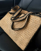 Wildfool The Vernazza Straw Tote — detail view
