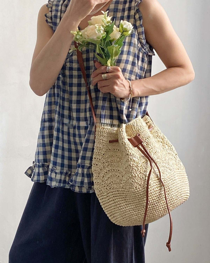 The Bari Crochet Bucket — worn