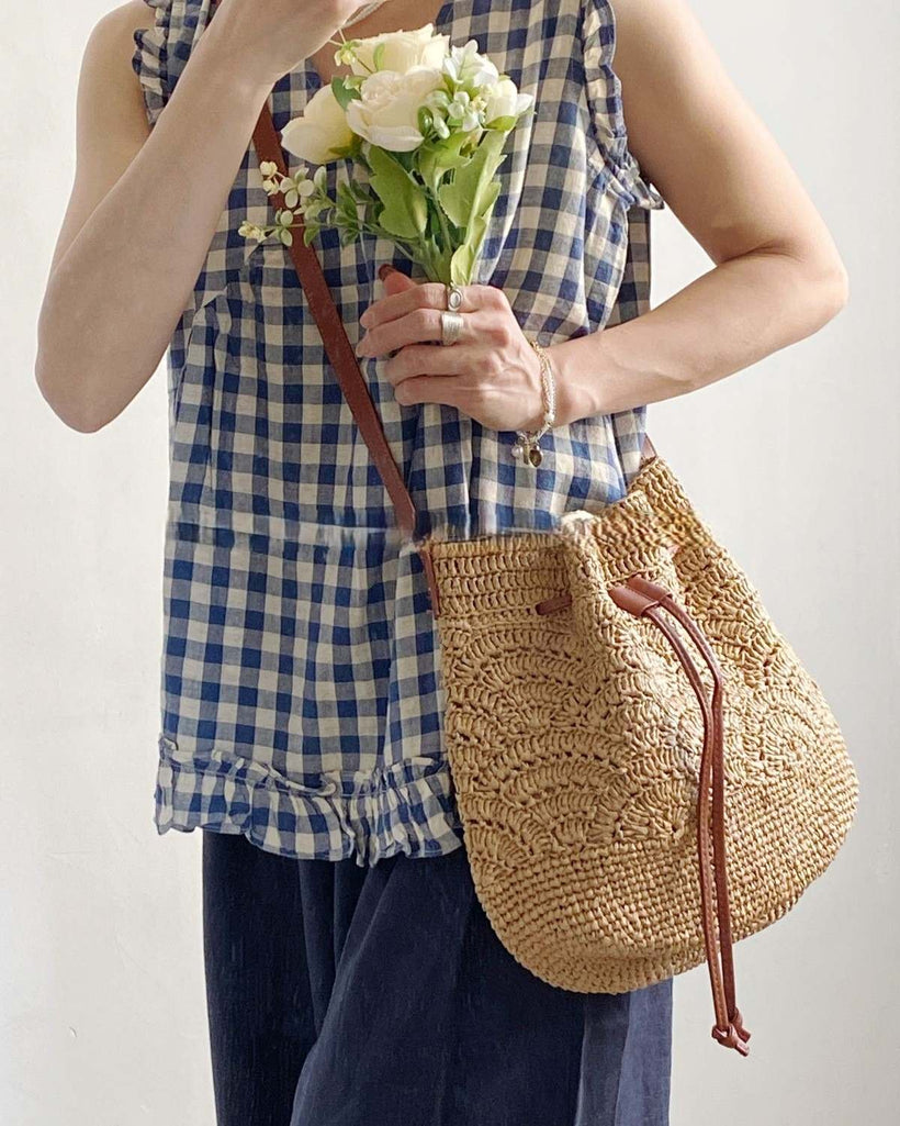 The Bari Crochet Bucket — worn