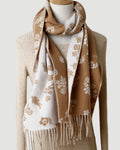 The Wildflower Jacquard Scarf in Oat Jacquard