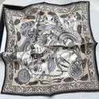 The 65cm Hand-Rolled Silk Square — Egyptian Scepter
