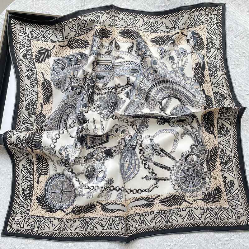 The 65cm Hand-Rolled Silk Square — Egyptian Scepter