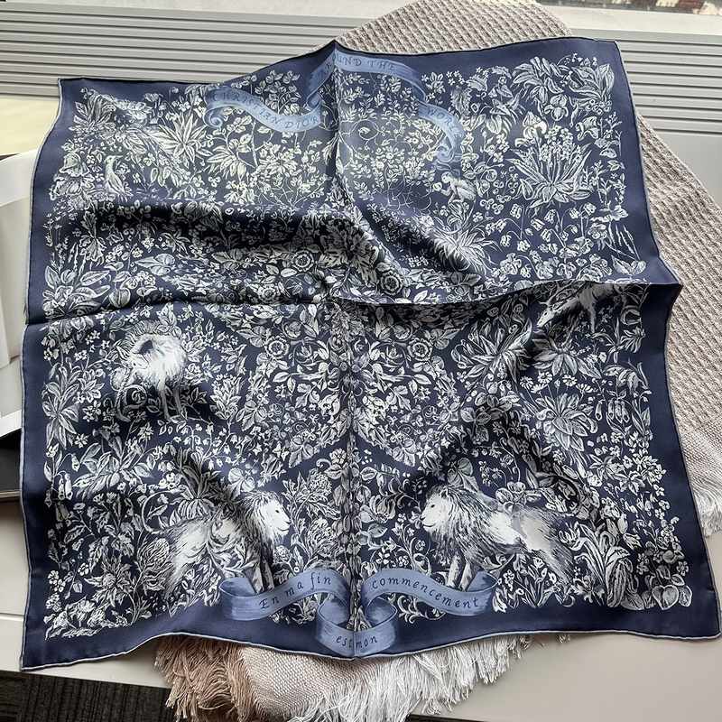 The 65cm Hand-Rolled Silk Square — Animal Jungle