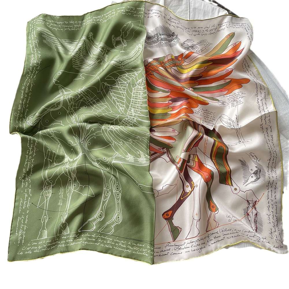 The 65cm Hand-Rolled Silk Square — Pegasus