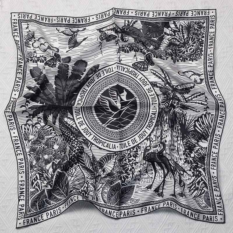 The 65cm Hand-Rolled Silk Square — Robin Noir