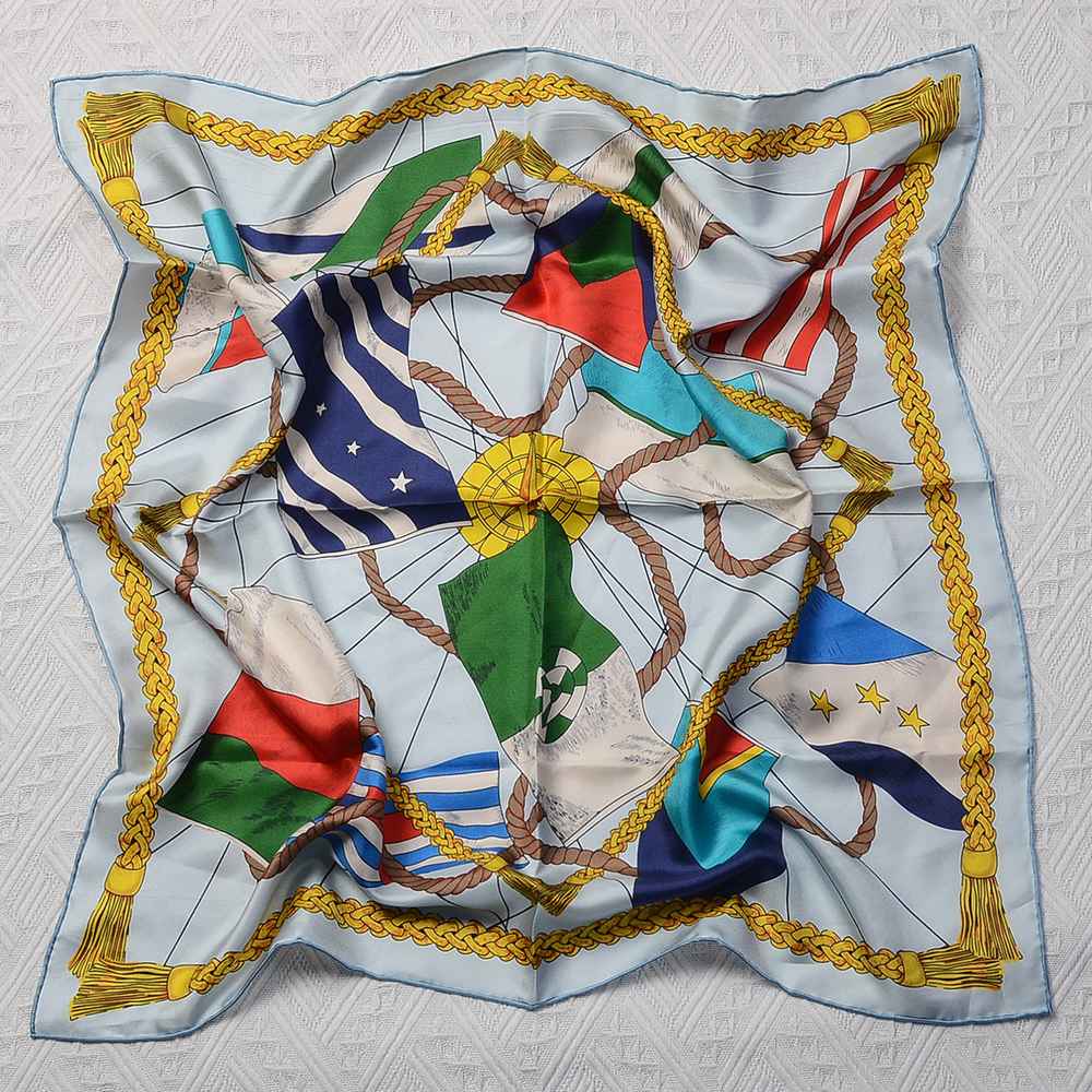 The 65cm Hand-Rolled Silk Square — World Peace