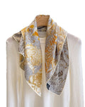 The Reversible Silk-Wool Square — Platinum Rainforest