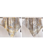 The Reversible Silk-Wool Square — Platinum Rainforest