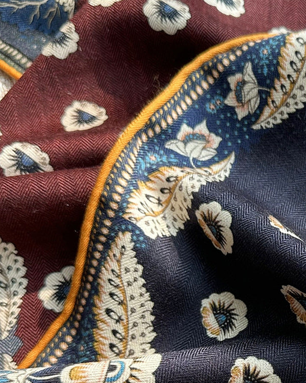 The Reversible Silk-Wool Square — Wildflower detail