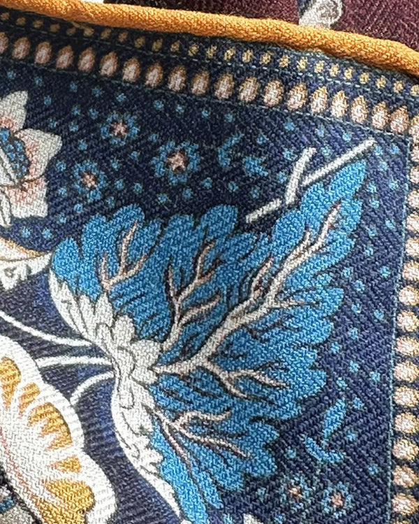 The Reversible Silk-Wool Square — Wildflower detail