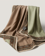 reversible silk wool camel green