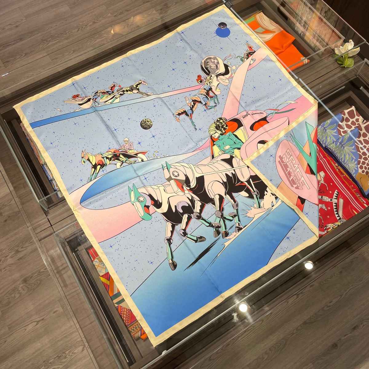 The 88cm Reversible Silk Square — Cosmic Derby