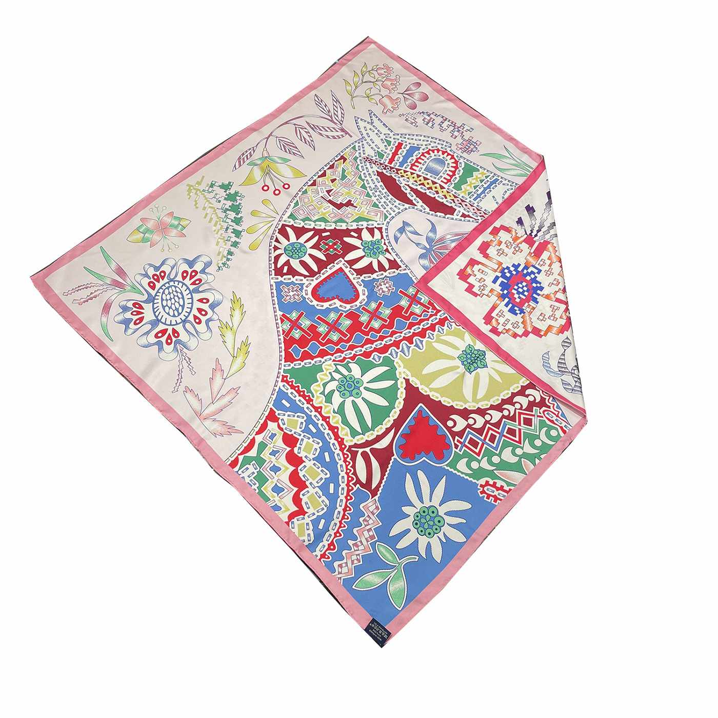 The 88cm Reversible Silk Square — Ulysses Pink