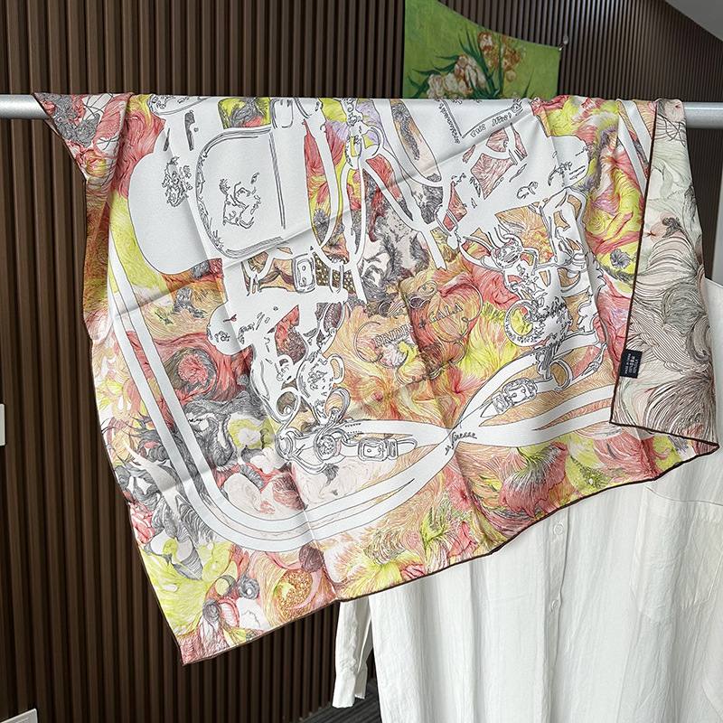 The 88cm Reversible Silk Square — Ornate Bridle