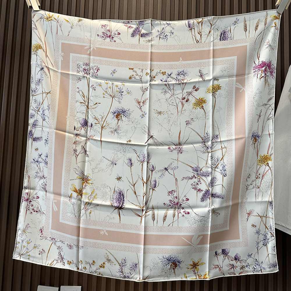 The 88cm Reversible Silk Square — Bright Garden