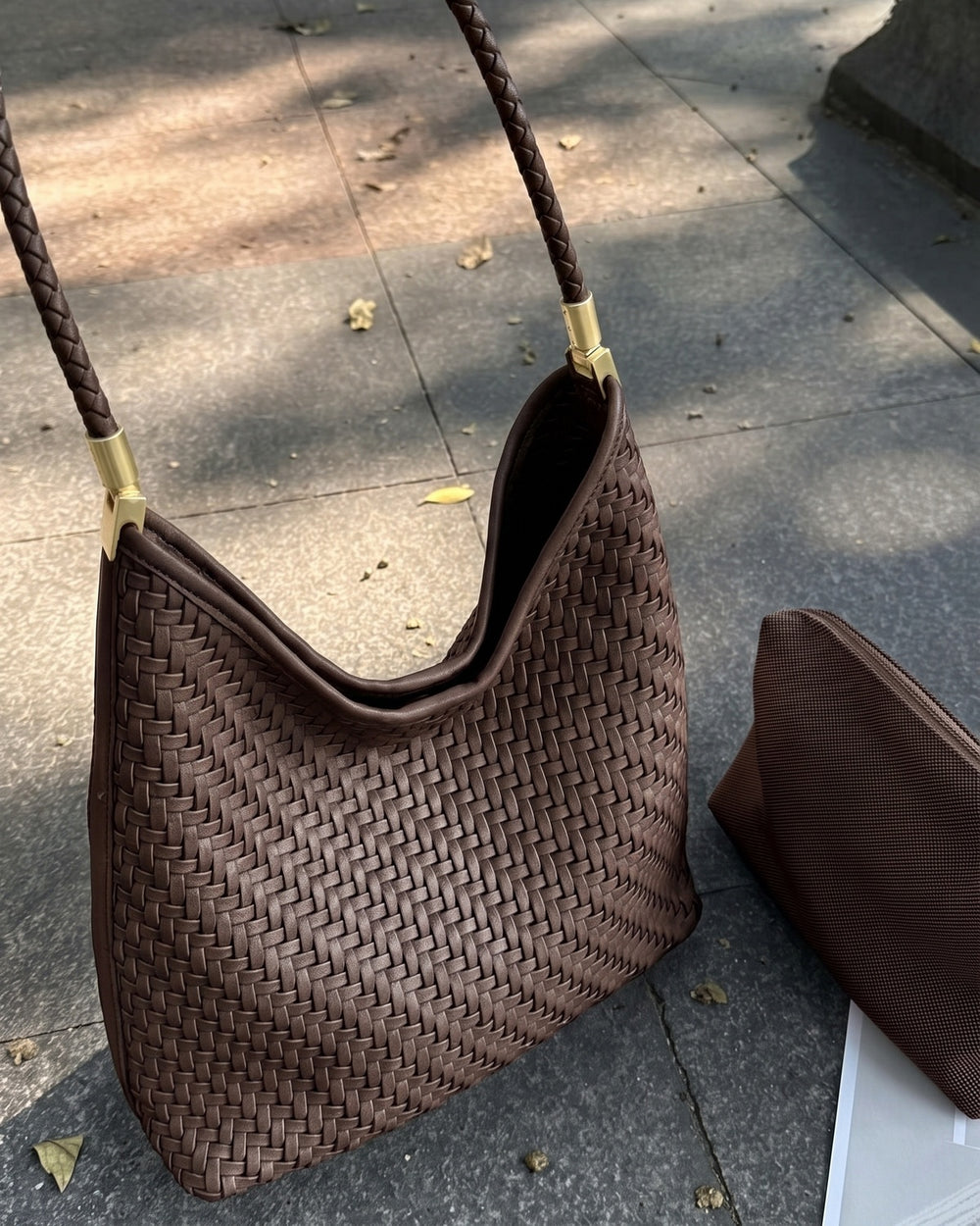 The Woven Leather Shoulder Bag