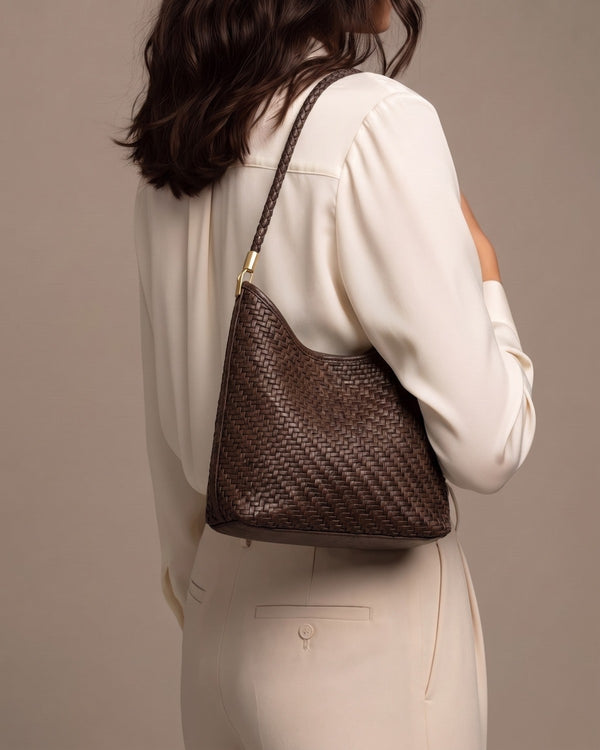 The Woven Leather Shoulder Bag
