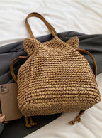 Wildfool khaki bucket bag showing polyester lining interior — detail shot