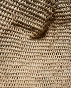 Madagascar long-fibre raffia weave texture, macro detail showing natural color variation