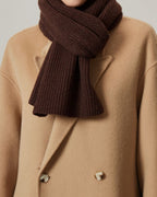 The Alashan Cashmere-Blend Rib Knit Scarf in Espresso