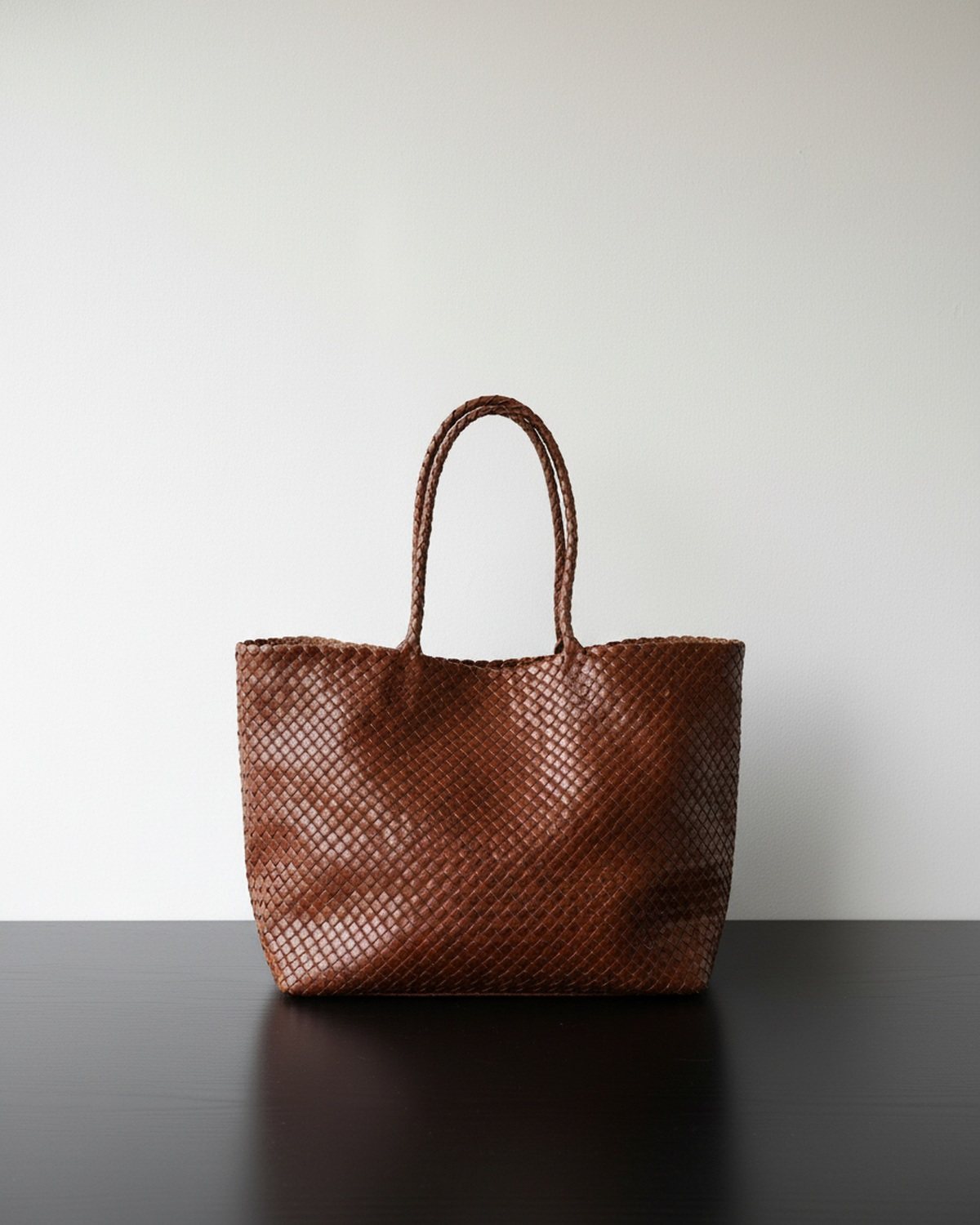 The Heritage Woven Leather Tote - Brown