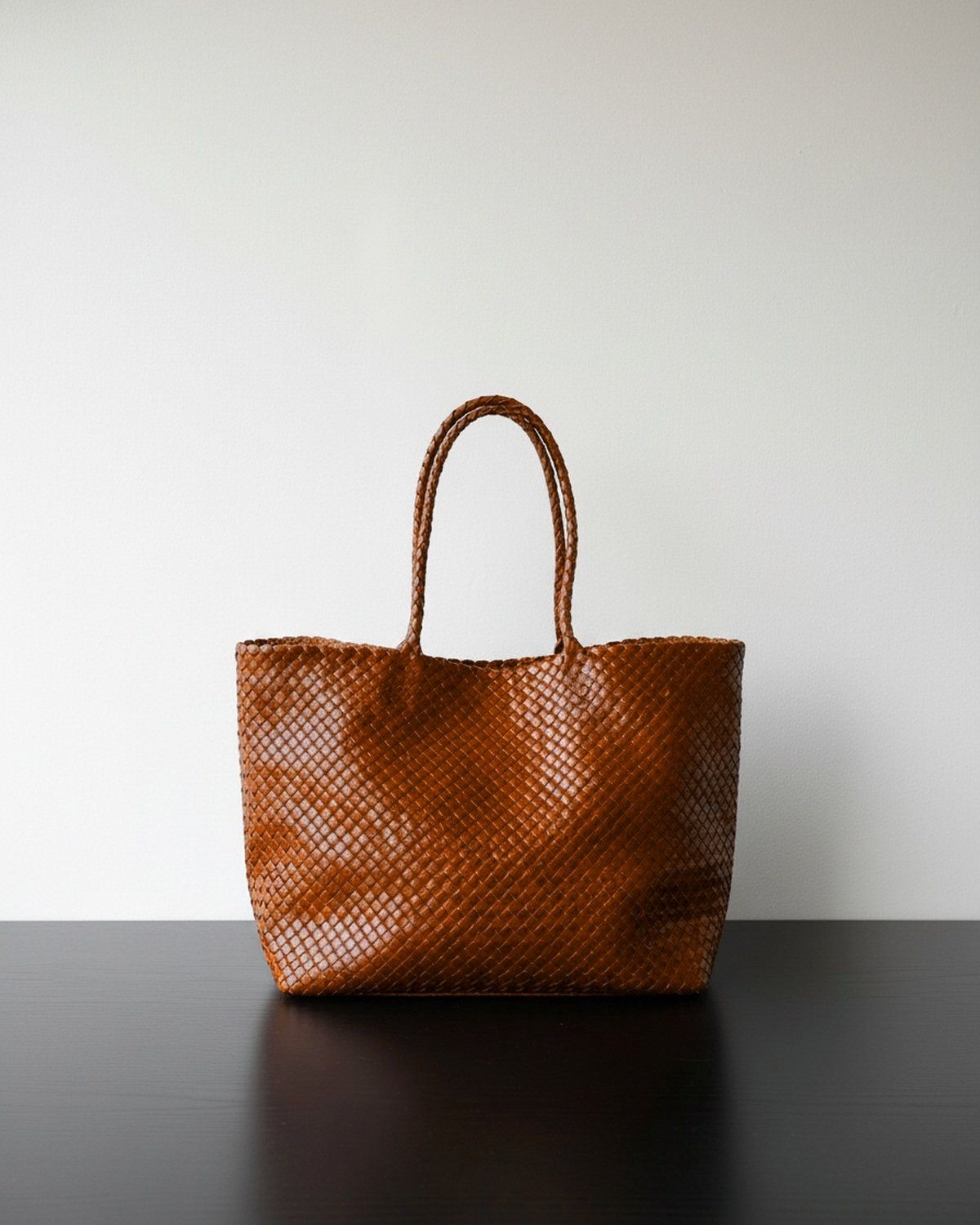 The Olive Leather Tote - Brown