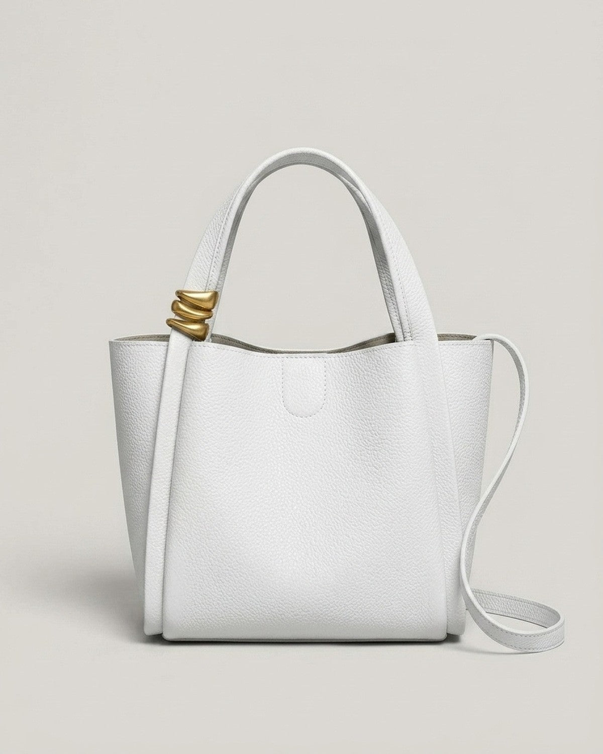 The Tivoli Bucket Bag in Chalk White