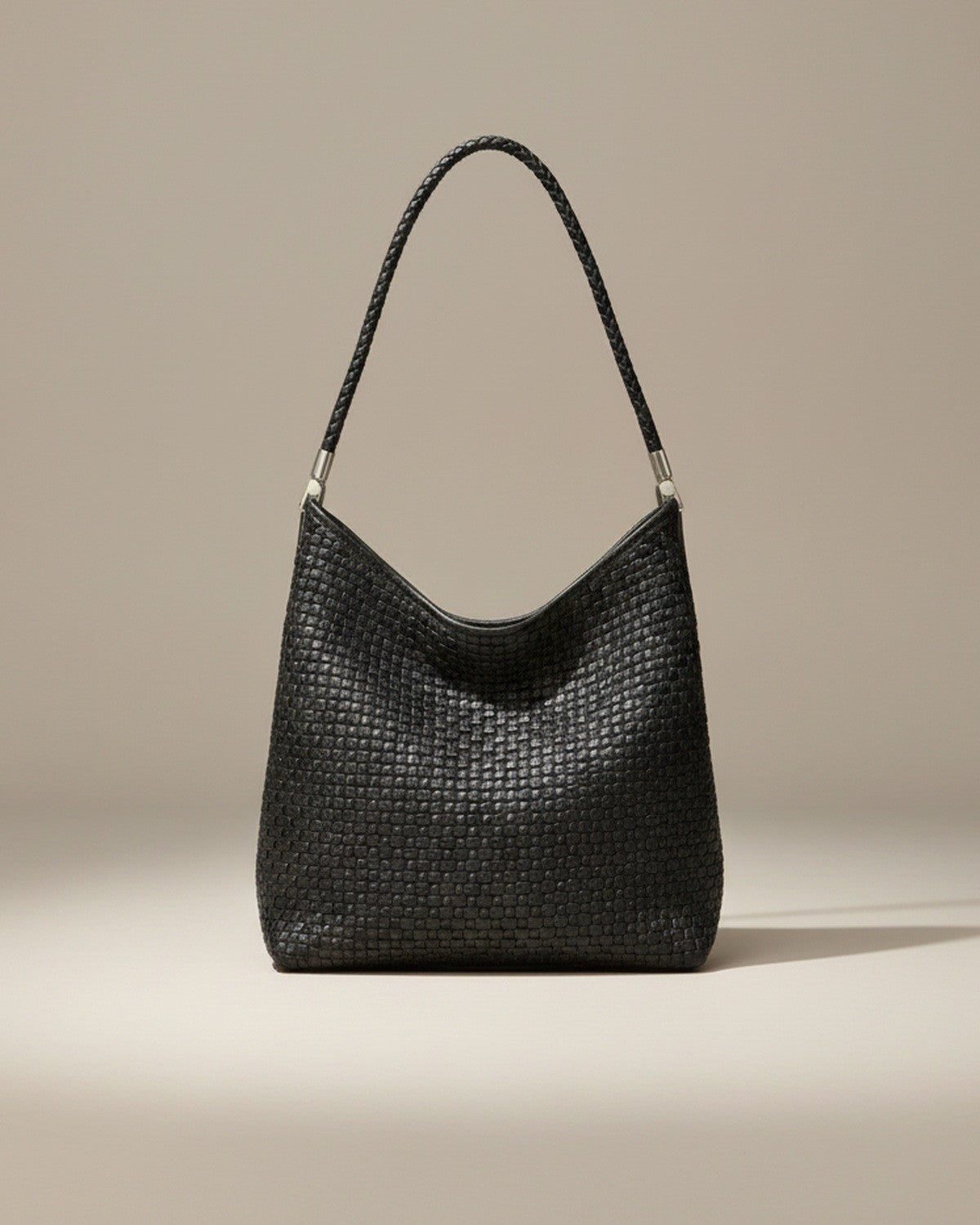 The Sage Woven Leather Bag - Black